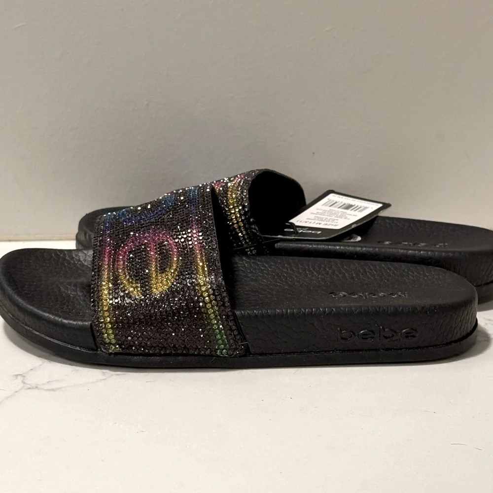 Bebe Girls Rhinestone Slides - Picture 6 of 7